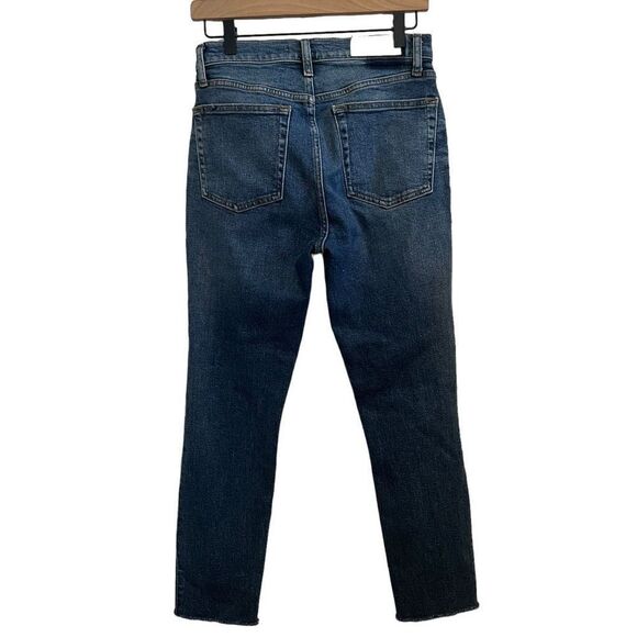 Re/Done Hi-Rise Ankle Crop Jeans in Dusty Destroy Size 28 - Picture 6 of 11
